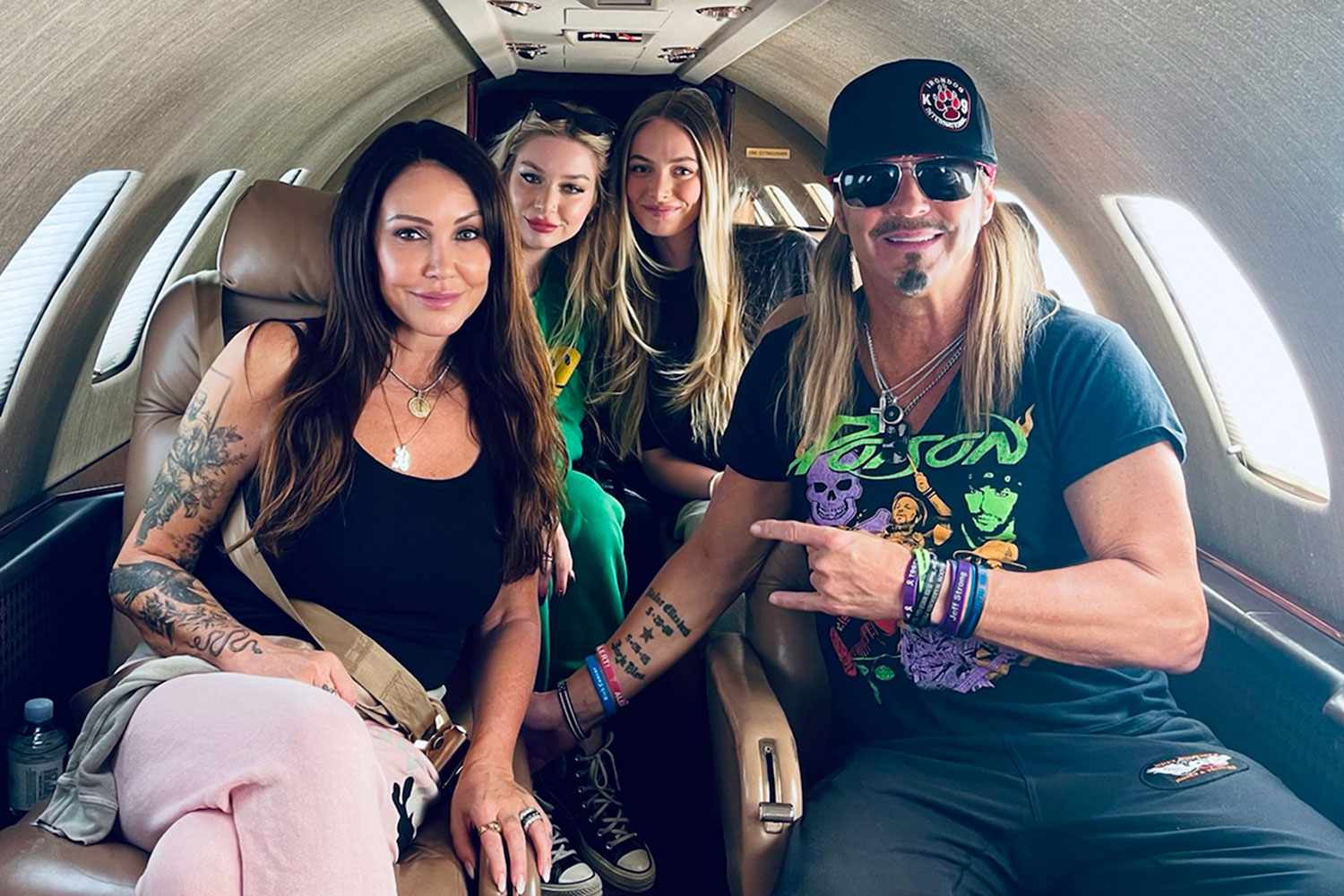 Bret Michaels, his partner, and their two daughters